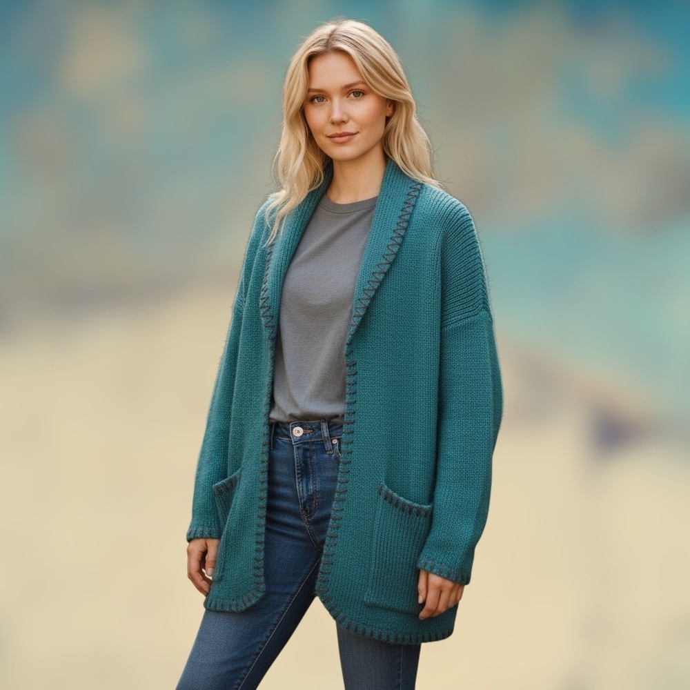 Vintage Oversized Cozy Shawl Collar Cardigan